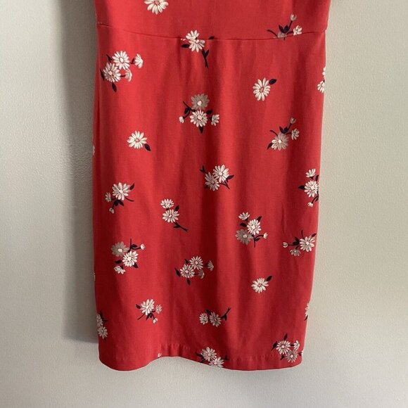 Old Navy Women Size XS Red Floral Ponte Knit Short Sleeve Sheath Dress NWT - Picture 3 of 10